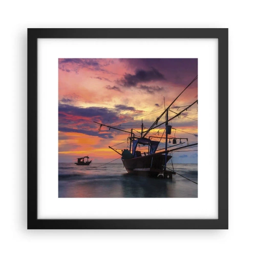 Pôster com moldura preta - Noite exótica - 30x30 cm