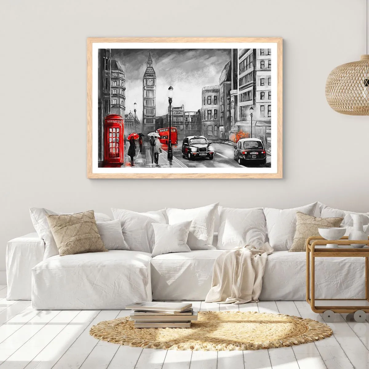 Pôster com moldura de carvalho claro - Não é uma cidade cinzenta - 91x61 cm