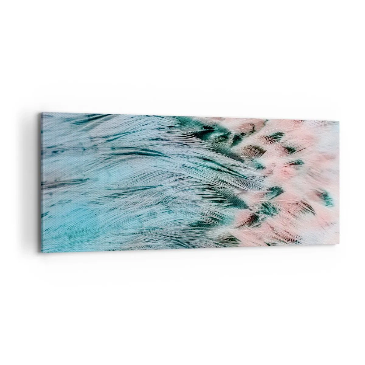 Quadro em tela - Penugem safira-rosa - 100x40 cm