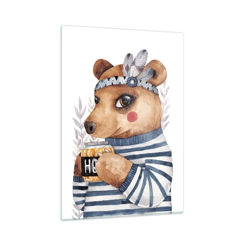 Quadro em vidro - Doce ursa - 50x70 cm
