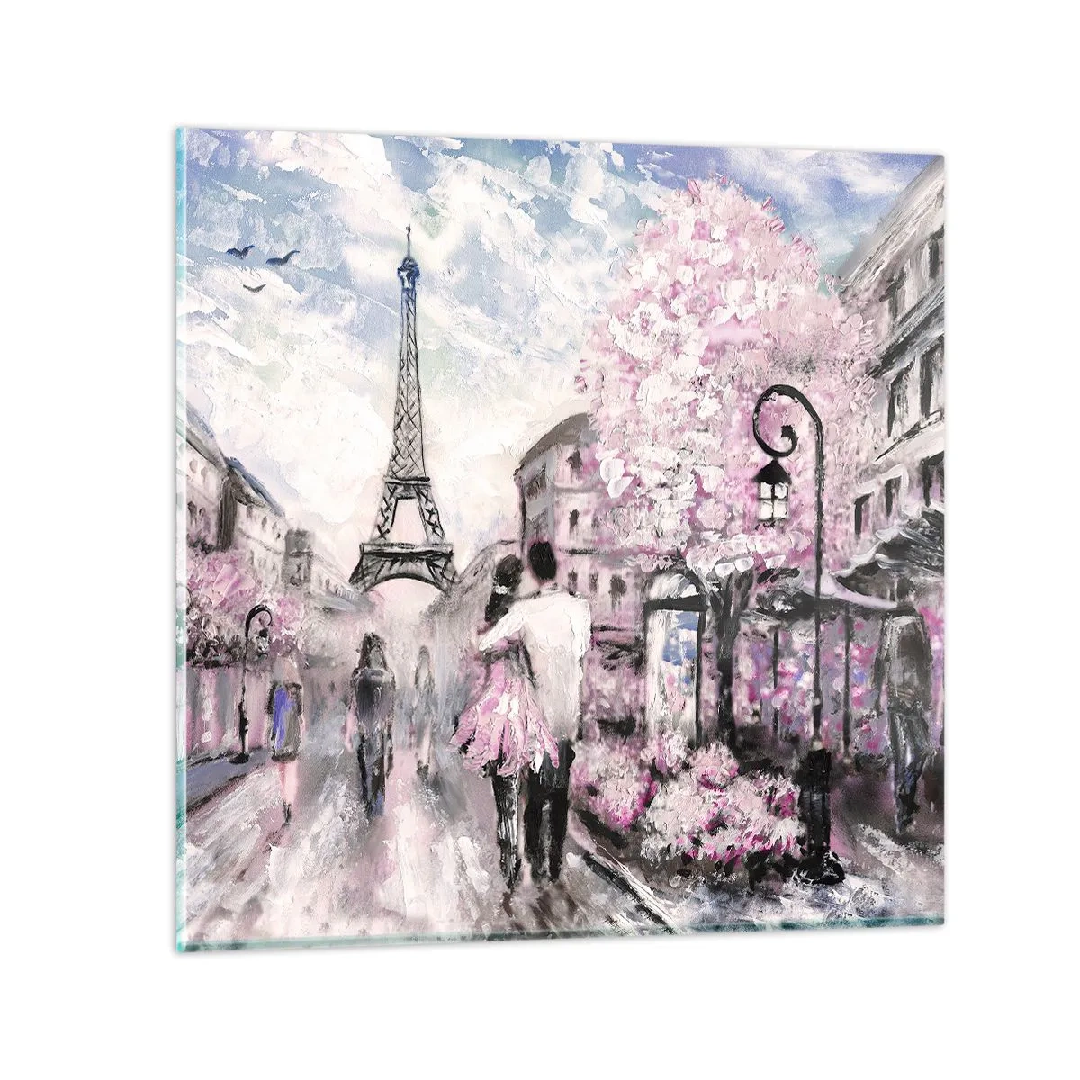 Quadro em vidro - Como for se apaixonar, somente em... - 70x70 cm