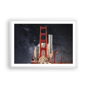 Pôster em moldura branca - Sempre no centro - 70x50 cm