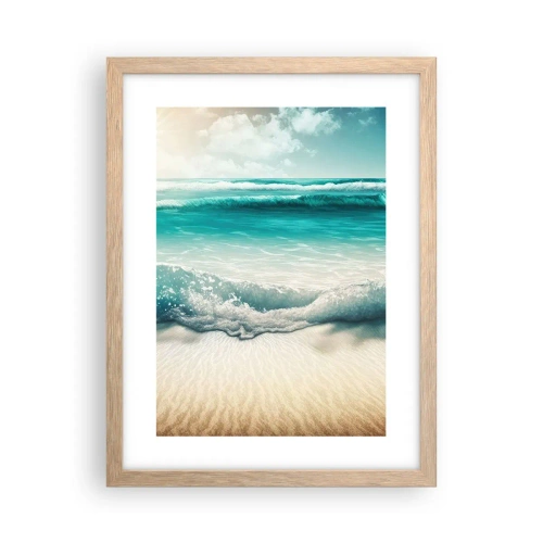 Pôster com moldura de carvalho claro - A paz do oceano - 30x40 cm