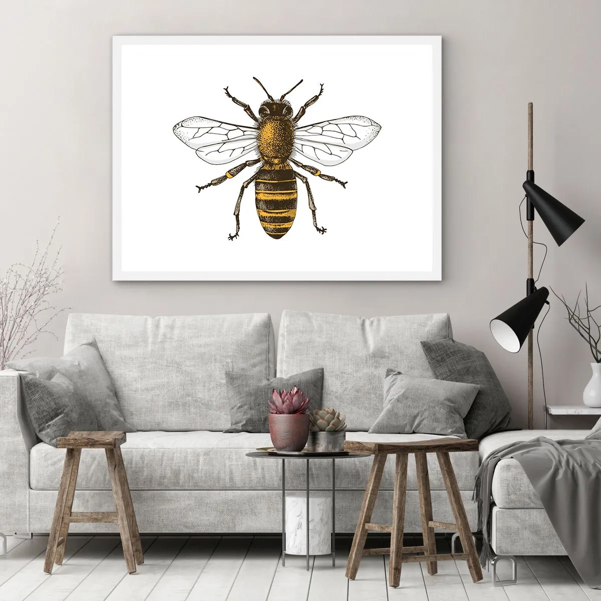 Pôster em moldura branca - Linda e boa - 70x50 cm