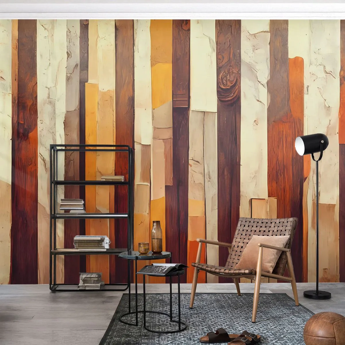 Papel de Parede Autocolante Deluxe Sticker - Hino das árvores da floresta - Pedaço, Abstração, Cintos - 400x280 cm