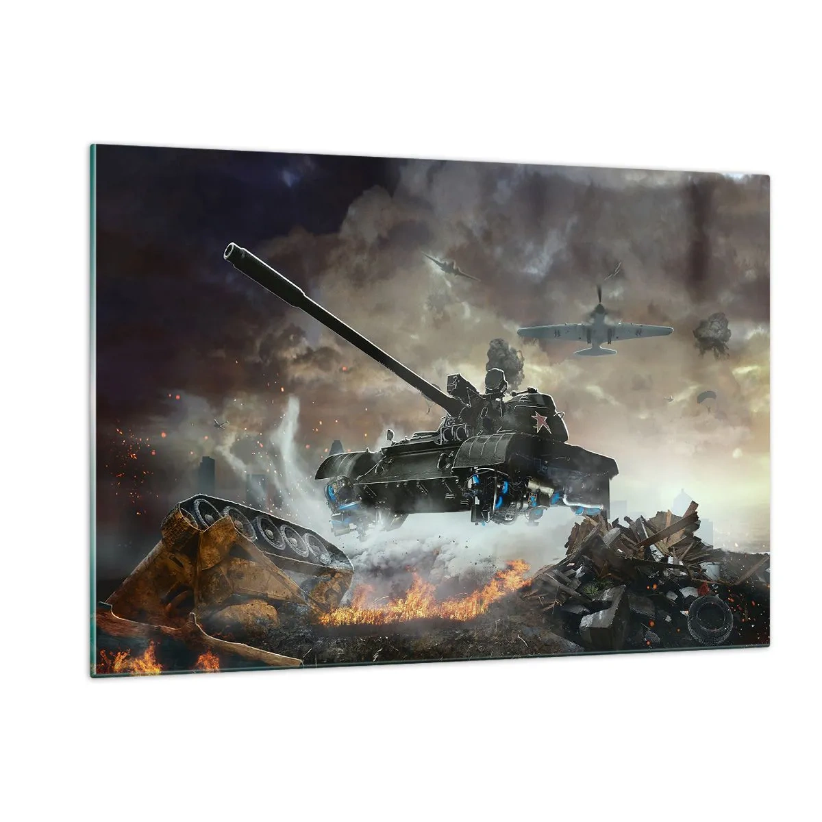 Quadro em vidro - A batalha é terrível e bonita - 120x80 cm