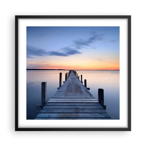 Pôster com moldura preta - A calma de um crepúsculo sereno - 50x50 cm