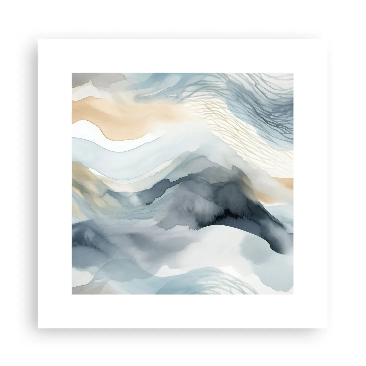 Pôster - Abstração nevada e nebulosa - 30x30 cm