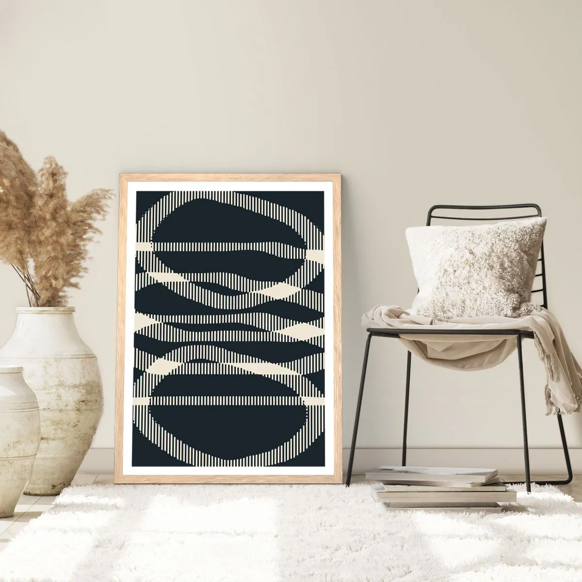 Pôster com moldura de carvalho claro - Uma tentativa de quebrar a escuridão - 50x70 cm