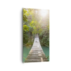 Quadro em tela - Da água azul para a floresta azul - 65x120 cm