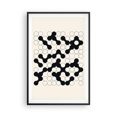 Pôster com moldura preta - Jogo chinês – variação - 61x91 cm