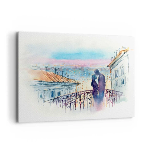 Quadro em tela - Amantes parisienses - 100x70 cm