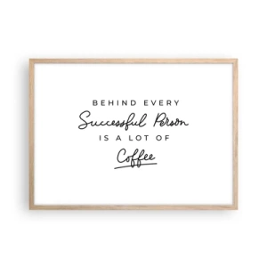 Pôster com moldura de carvalho claro - O segredo do sucesso - 70x50 cm