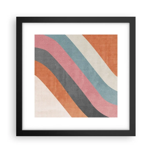 Pôster com moldura preta - Composição diagonal – movimento - 30x30 cm