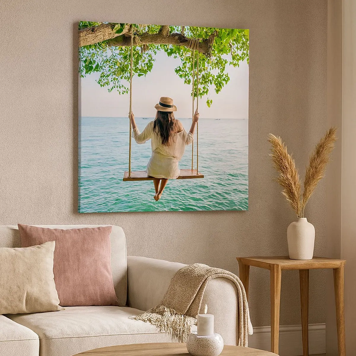 Quadro em tela - A vida é bela - 30x30 cm