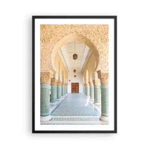 Pôster com moldura preta - Foto de um corredor de arcada decorado em estilo oriental - 50x70cm - Das histórias de Scheherazade - Decoração de parede moderna para a sala de estar e quarto ARTTOR