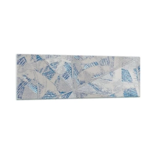 Quadro em vidro - Em um labirinto azul e cinza - 160x50 cm