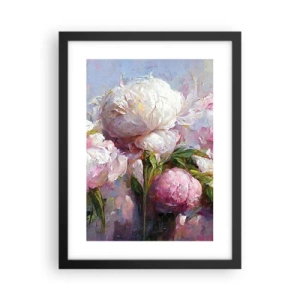 Pôster com moldura preta - Um buquê cheio de vida - 30x40 cm