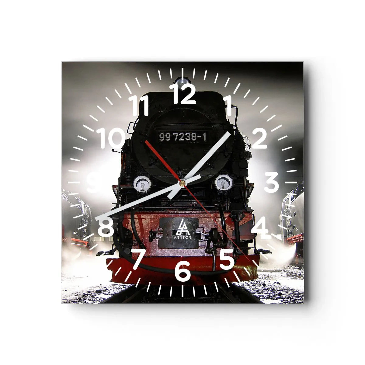 Relógio de parede - Relógio em vidro - Fica de pé e ofega, arfa e assopra - 30x30 cm