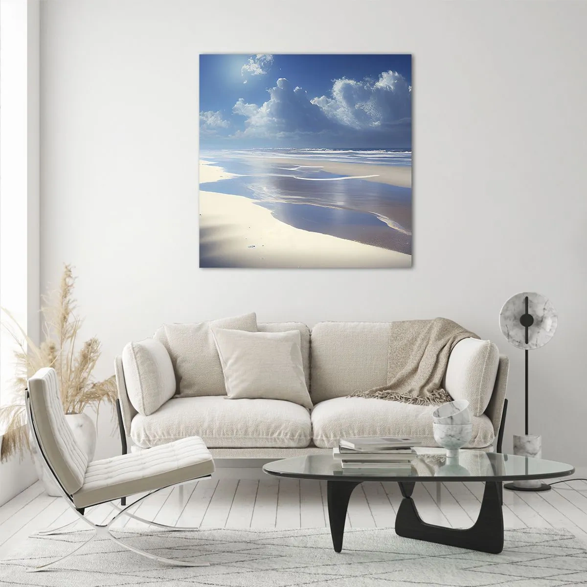 Quadro em vidro - Férias no paraíso - 40x40 cm