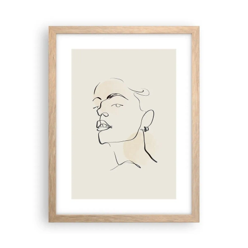 Pôster com moldura de carvalho claro - Olhar orgulhoso - 30x40 cm