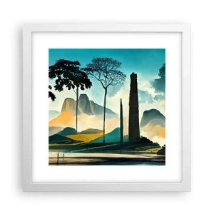 Pôster em moldura branca - Cada vez mais alto - 30x30 cm