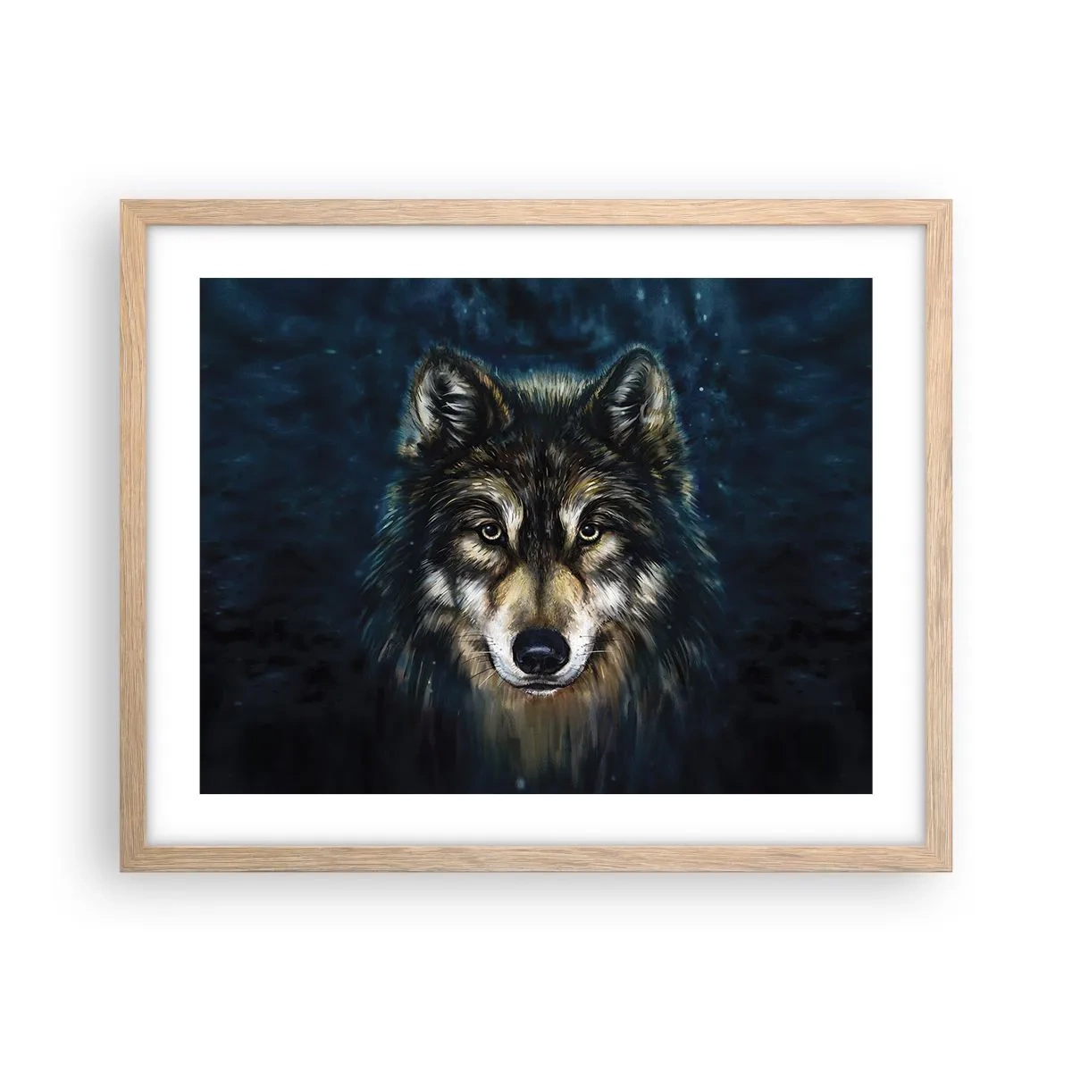 Pôster com moldura de carvalho claro - Alfa? E ómega - 50x40 cm