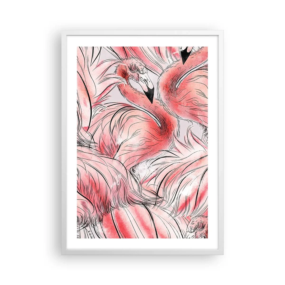 Pôster em moldura branca - Bird corps de ballet - 50x70 cm