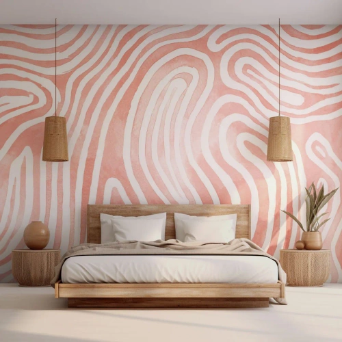 Papel de parede personalizado Premium Sand - No labirinto de corais - Minimalismo, Arte Moderna, Abstração