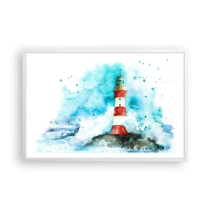 Pôster em moldura branca - Unidade dos elementos da natureza - 91x61 cm