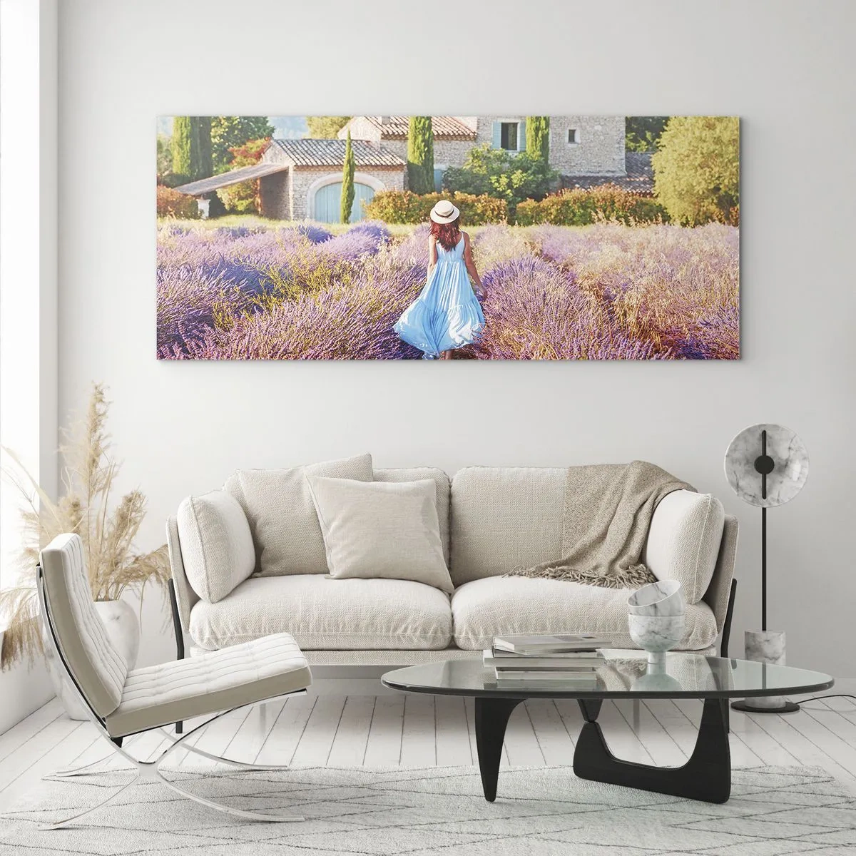 Quadro em vidro - Menina Lavanda - 100x40 cm