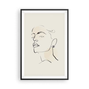 Pôster com moldura preta - Olhar orgulhoso - 61x91 cm