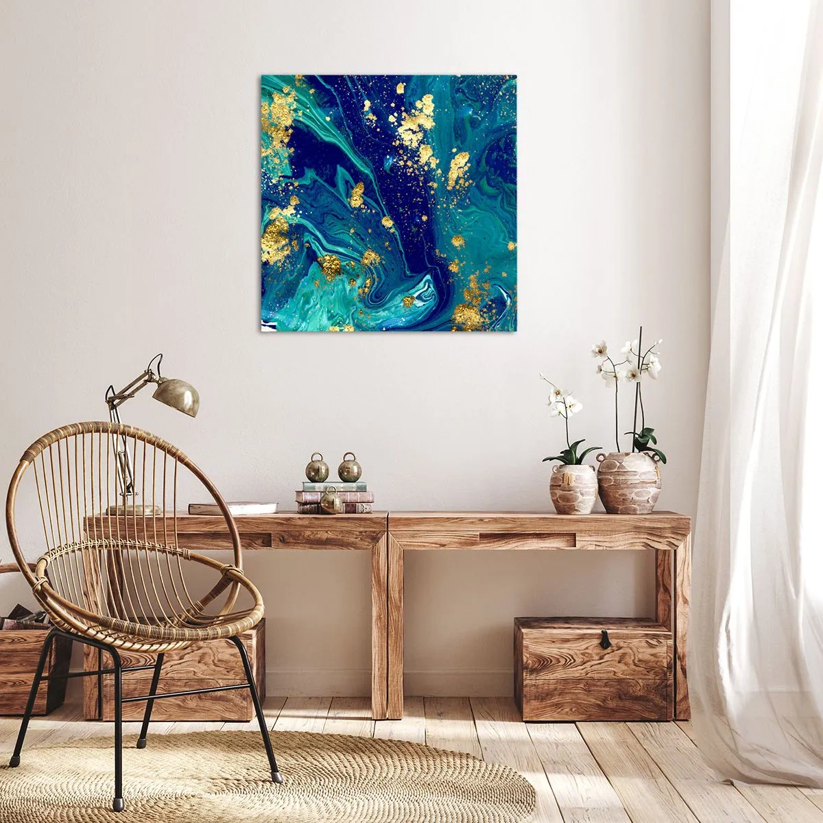 Quadro em tela - Flocos de sol  - 30x30 cm
