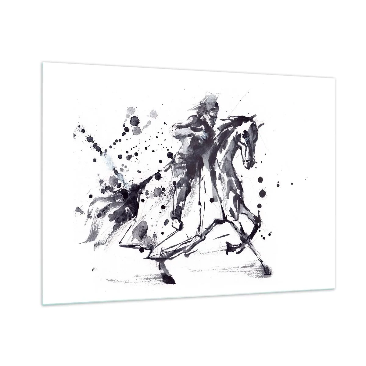 Quadro em vidro - Cavaleiro Negro - 100x70 cm
