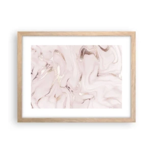 Pôster com moldura de carvalho claro - Num lenço cor-de-rosa - 40x30 cm