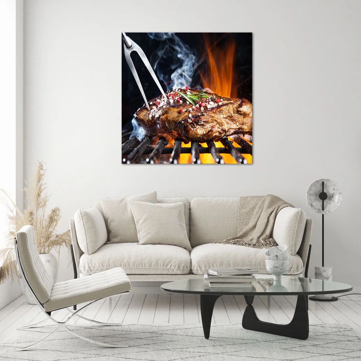 Quadro em vidro - Suculenta e de bom cheiro - 30x30 cm