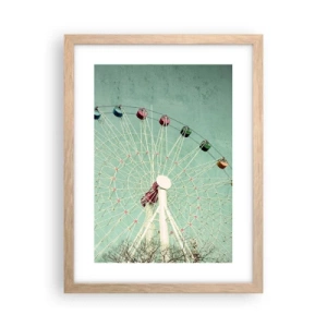 Pôster com moldura de carvalho claro - Diverte-te - 30x40 cm