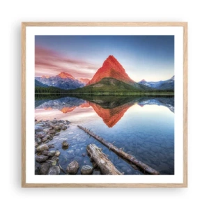 Pôster com moldura de carvalho claro - Calor e frio - 60x60 cm