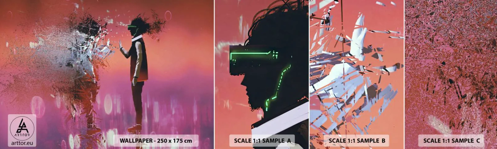 Amostra de papel de parede autocolante Deluxe Sticker - É possível olhar para dentro de si mesmo? - Abstração, Pedaço, Pessoas - 100x30 cm