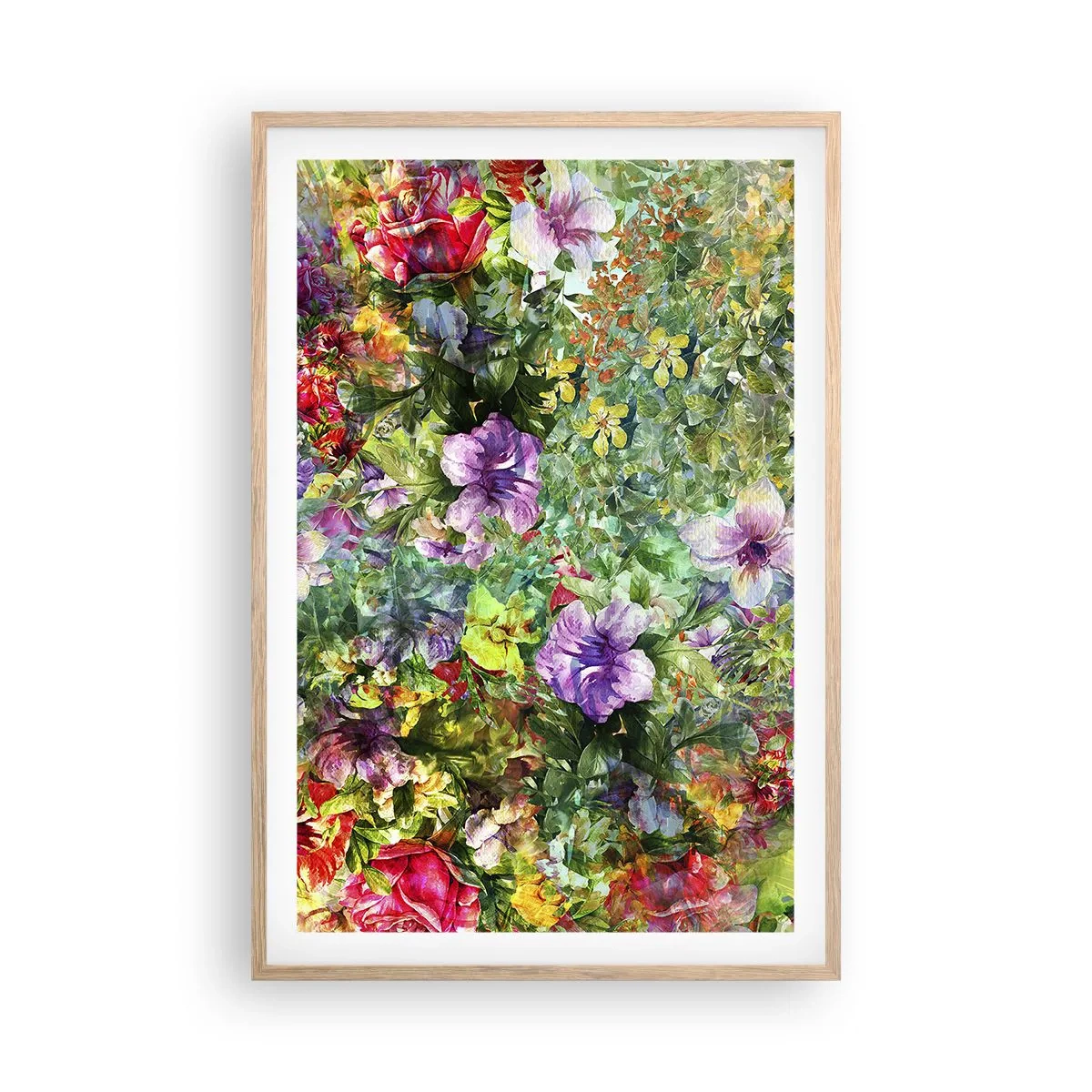 Pôster com moldura de carvalho claro - Nas flores para a perdição - 61x91 cm