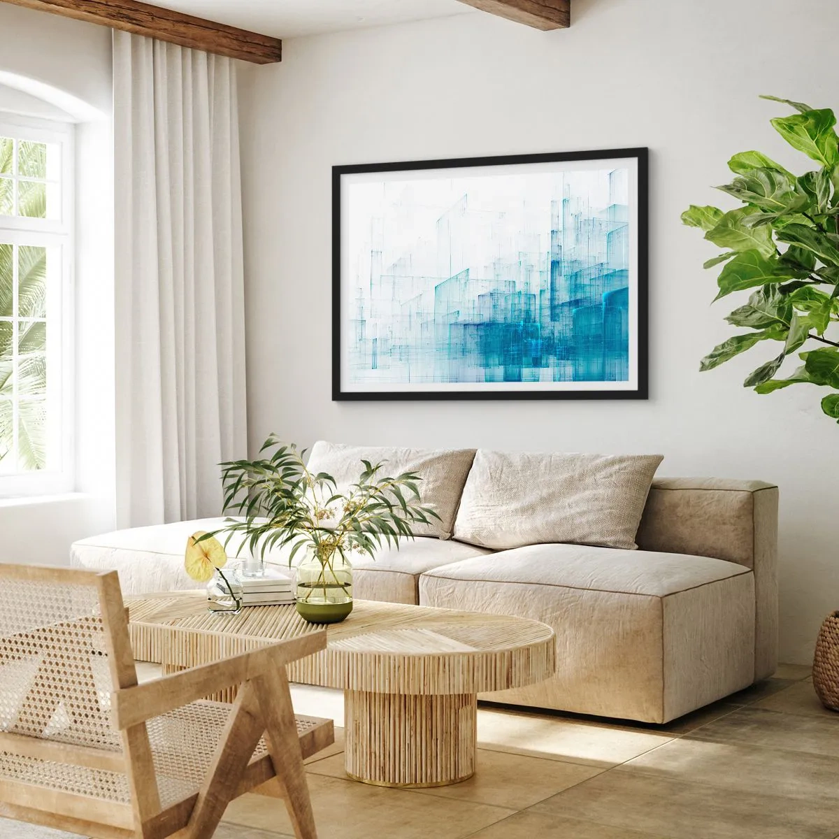 Pôster com moldura preta - Como o espaço ficou - 91x61 cm