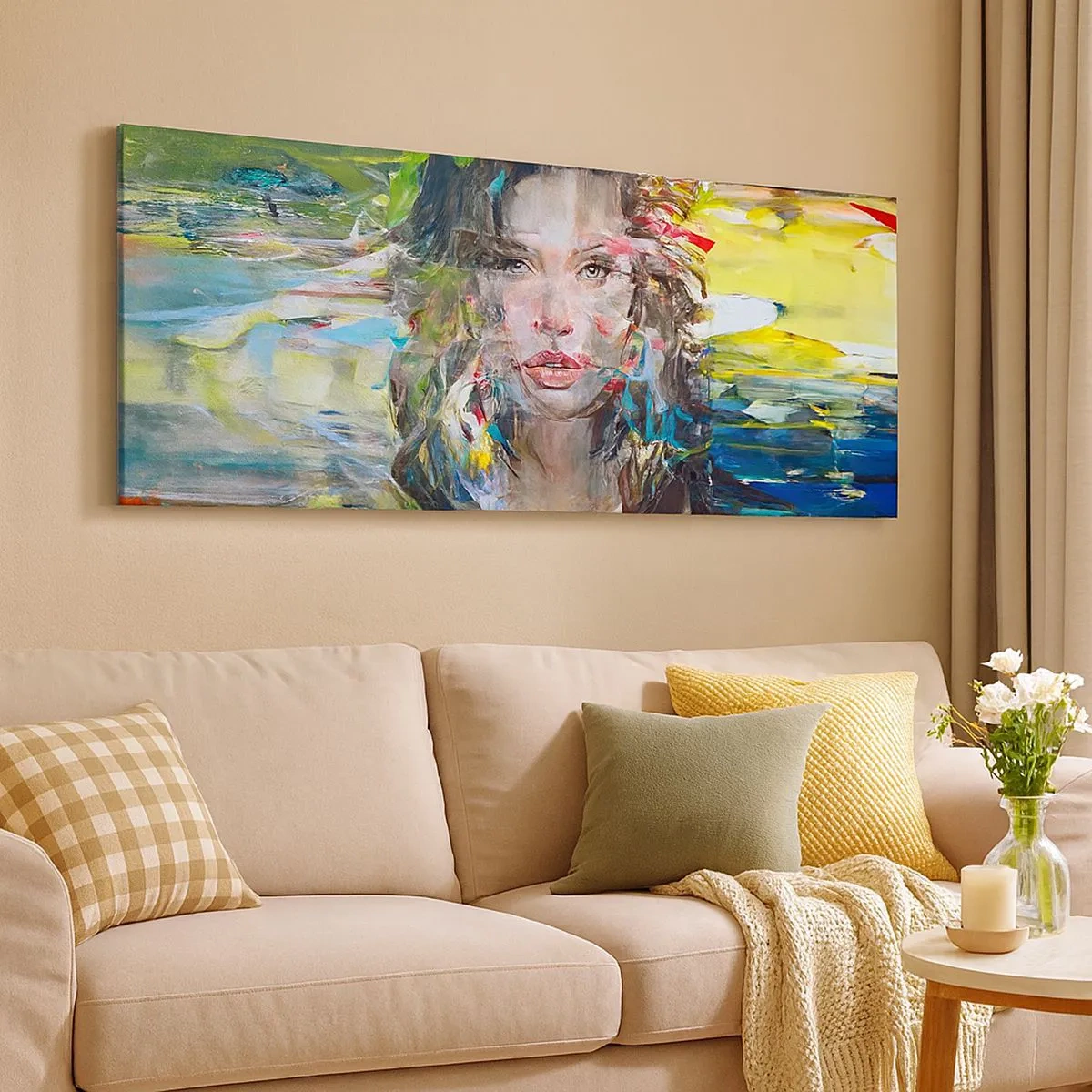 Quadro em tela - Atrás da cortina de ar - 100x40 cm