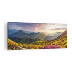Quadro em tela - A frescura de uma manhã nas montanhas - 120x50 cm