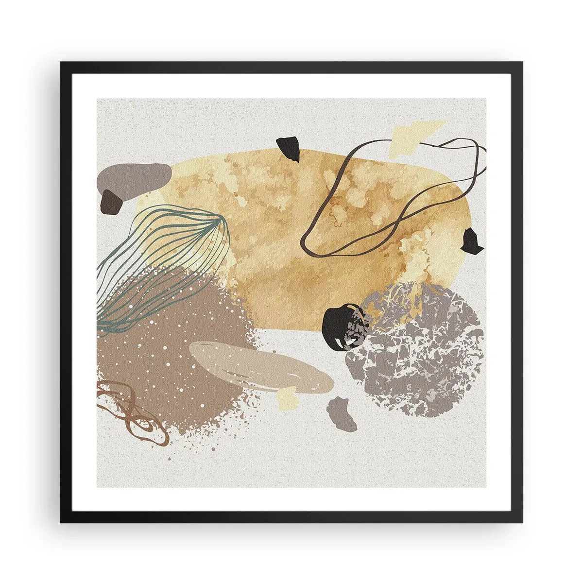 Pôster com moldura preta - Plumcologia aplicada - 60x60 cm