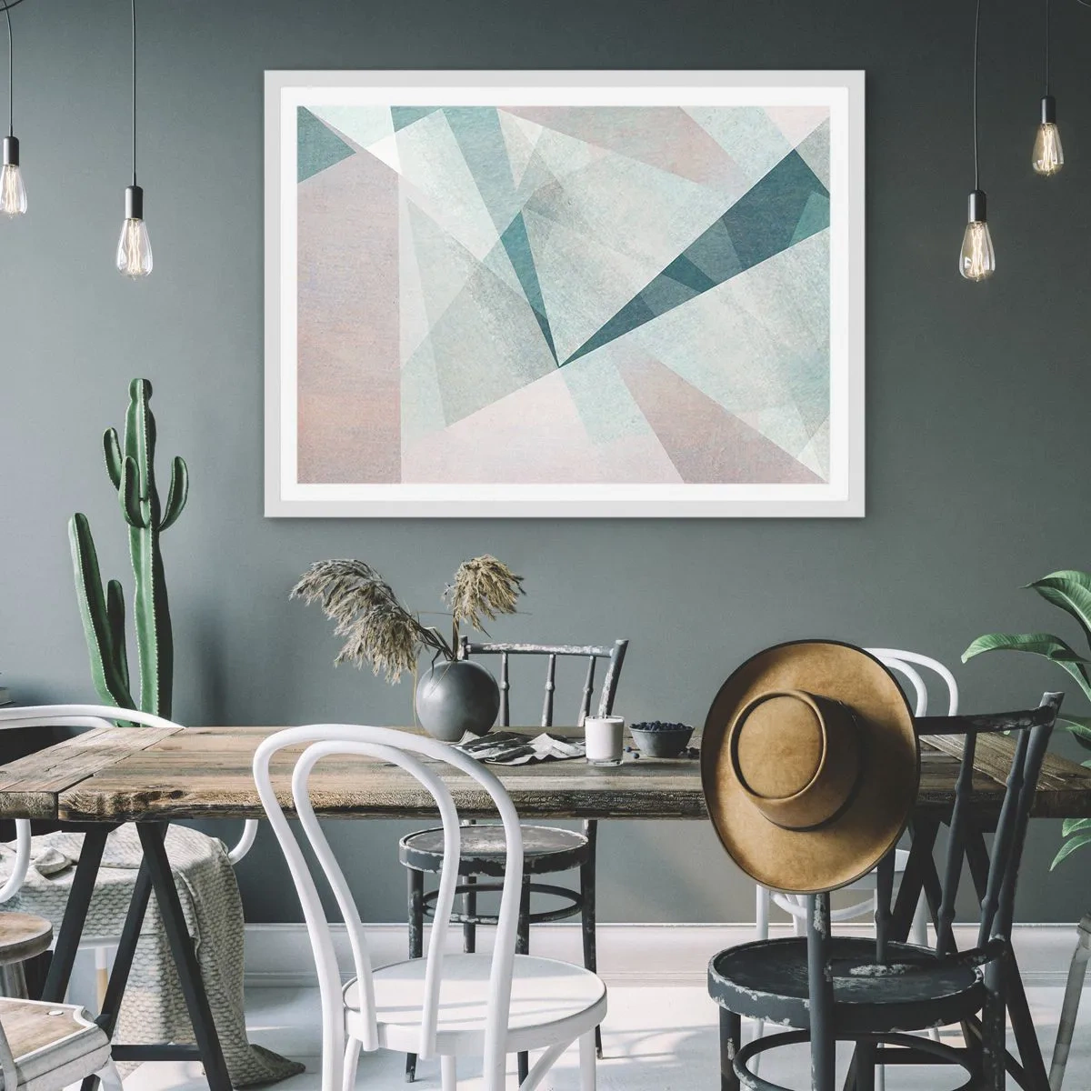 Pôster em moldura branca - Calmo, embora dinâmico - 91x61 cm