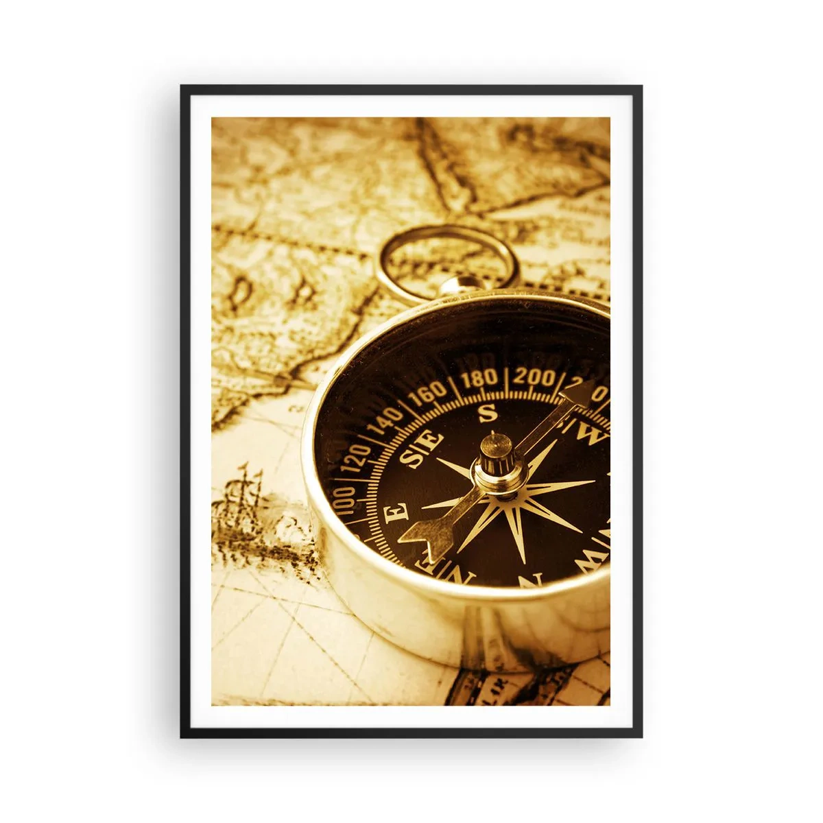 Pôster com moldura preta - Oriente ou Ocidente? - 70x100 cm