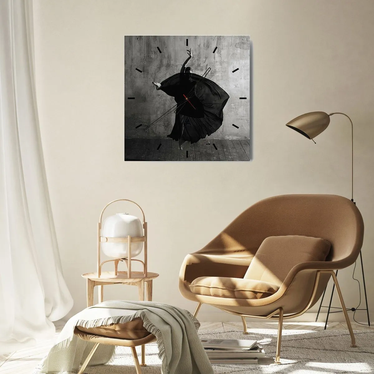 Relógio de parede - Relógio em vidro - Cheio de paixão - 40x40 cm