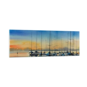 Quadro em vidro - Fim de um bom dia - 90x30 cm