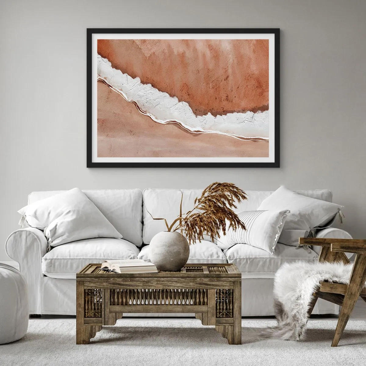 Pôster com moldura preta - Nas cores da terra - 70x50 cm