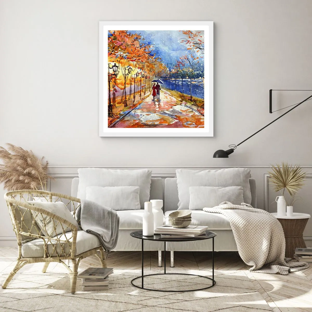 Pôster em moldura branca - Juntos até ao limite do tempo - 30x30 cm